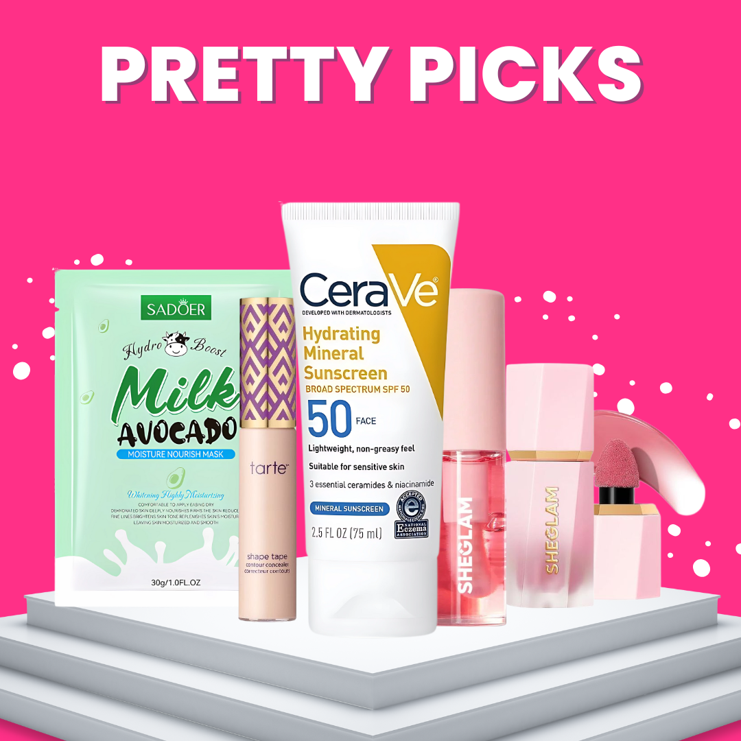 Pretty Picks | Tarte Concealer | CeraVe Sunscreen | Sheglam Lip Oil | Sheglam Liquid Blush | Sadoer Sheet Mask