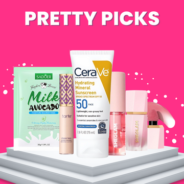 Pretty Picks | Tarte Concealer | CeraVe Sunscreen | Sheglam Lip Oil | Sheglam Liquid Blush | Sadoer Sheet Mask
