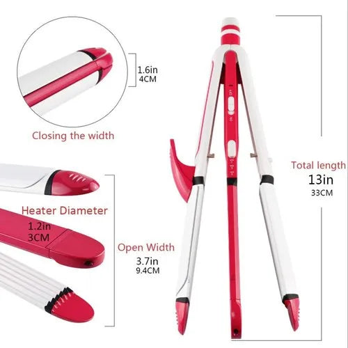 Hair Straightener and Curler, 3-in-1 Ceramic Hair Curling Iron & Hair Straighteners & Crimper Hair Styler Tools Flat Iron with Worldwide Dual Voltage 100~240V